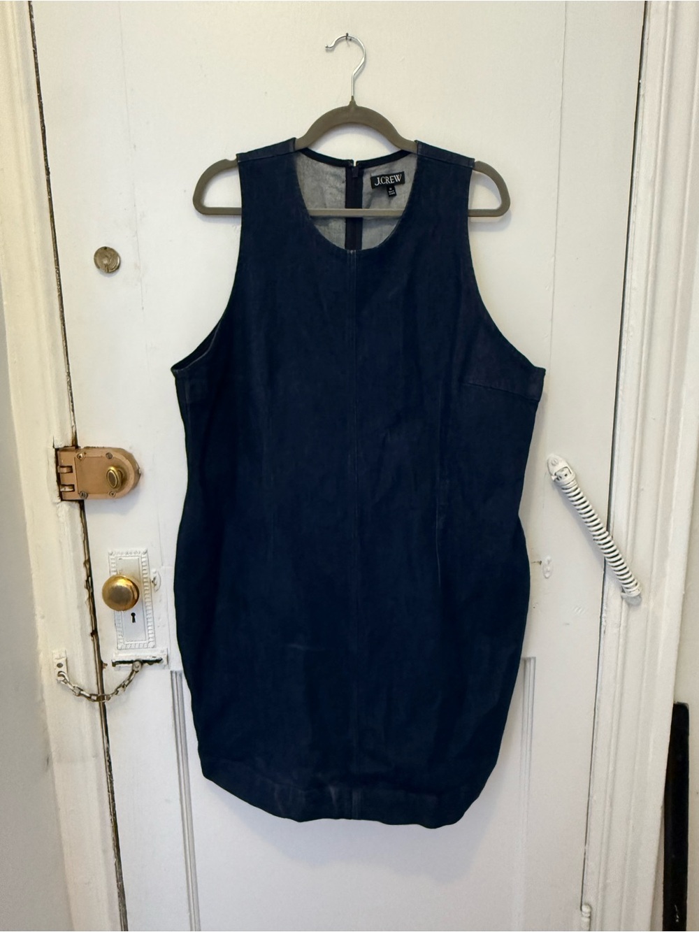 J. Crew Navy Sleeveless Denim Sheath Dress - Picture 2 of 6
